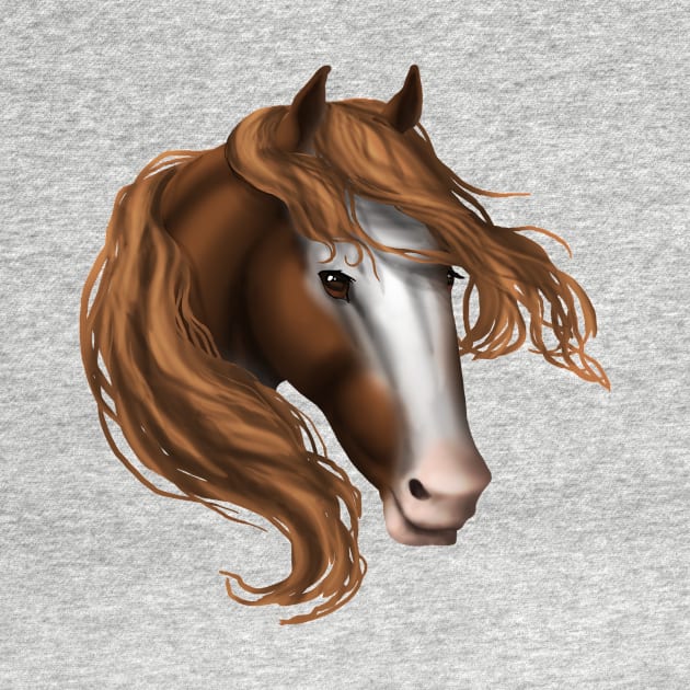 Horse Head - Bald Face Brown Eyes by FalconArt